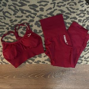 Gymshark Red Active Wear Set